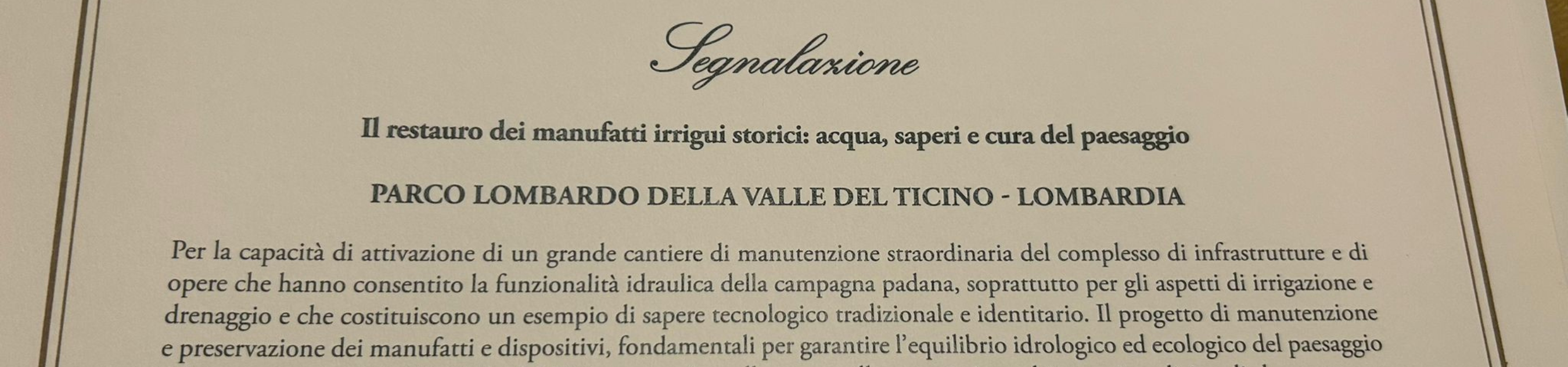 A project that inspired WatHer receives recognition at the Italian National Landscape Award